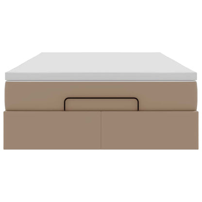 vidaXL Lit ottoman avec matelas cappuccino marron 120x200cm cuir artificiel
