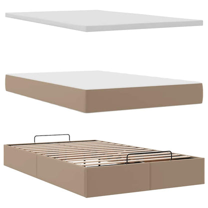 vidaXL Lit ottoman avec matelas cappuccino marron 120x200cm cuir artificiel
