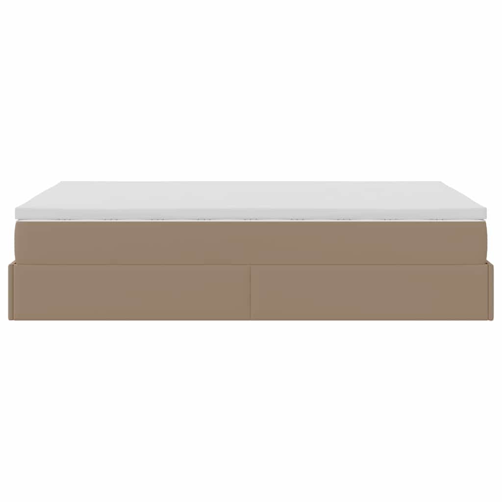 vidaXL Lit ottoman avec matelas cappuccino marron 120x200cm cuir artificiel