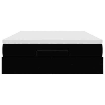 Ottoman-Bett mit Matratze Schwarz 140x190 cm Kunstleder