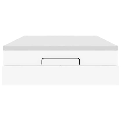 Ottoman-Bett mit Matratze Weiß 140x190 cm Kunstleder