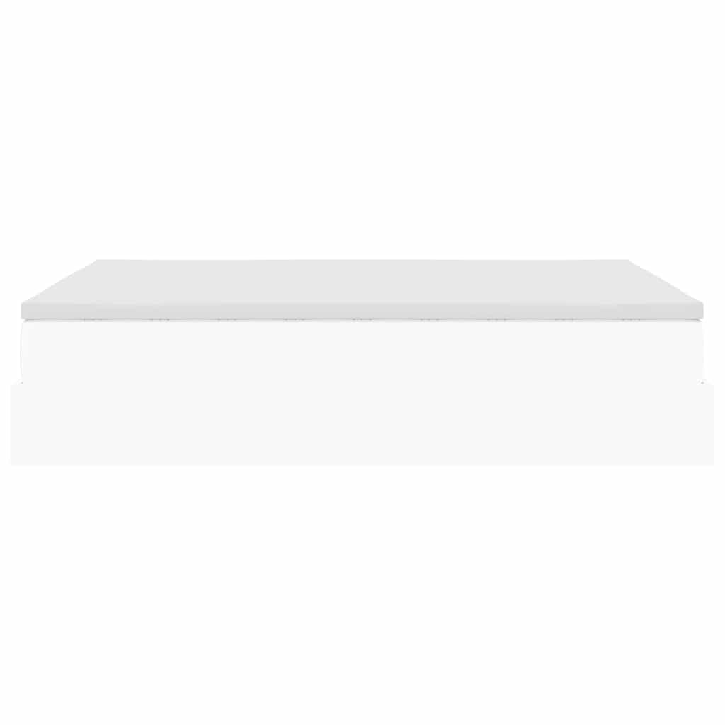 Ottoman-Bett mit Matratze Weiß 140x190 cm Kunstleder