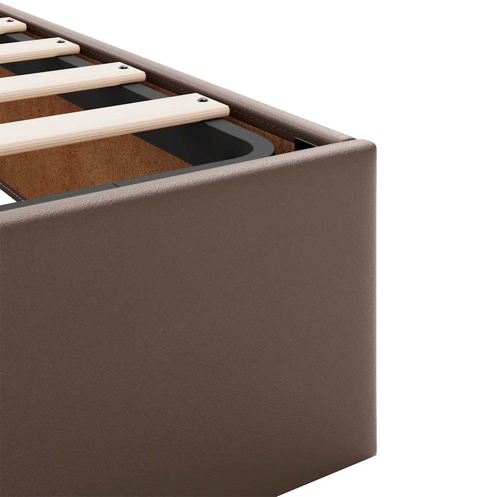 vidaXL Ottoman-Bett mit Matratze Braun 140x190 cm Kunstleder