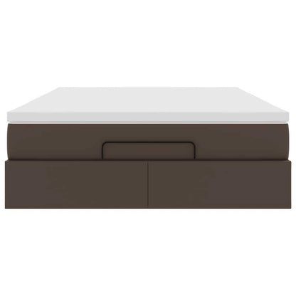 vidaXL Ottoman-Bett mit Matratze Braun 140x190 cm Kunstleder