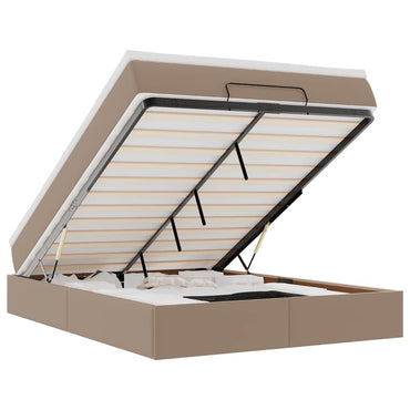 vidaXL Lit ottoman avec matelas cappuccino marron 140x190cm similicuir