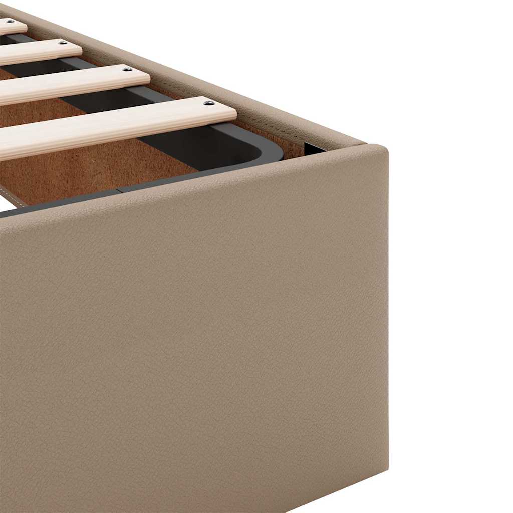 vidaXL Lit ottoman avec matelas cappuccino marron 140x190cm similicuir