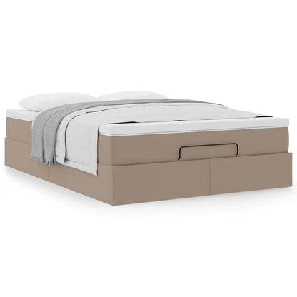 vidaXL Lit ottoman avec matelas cappuccino marron 140x190cm similicuir