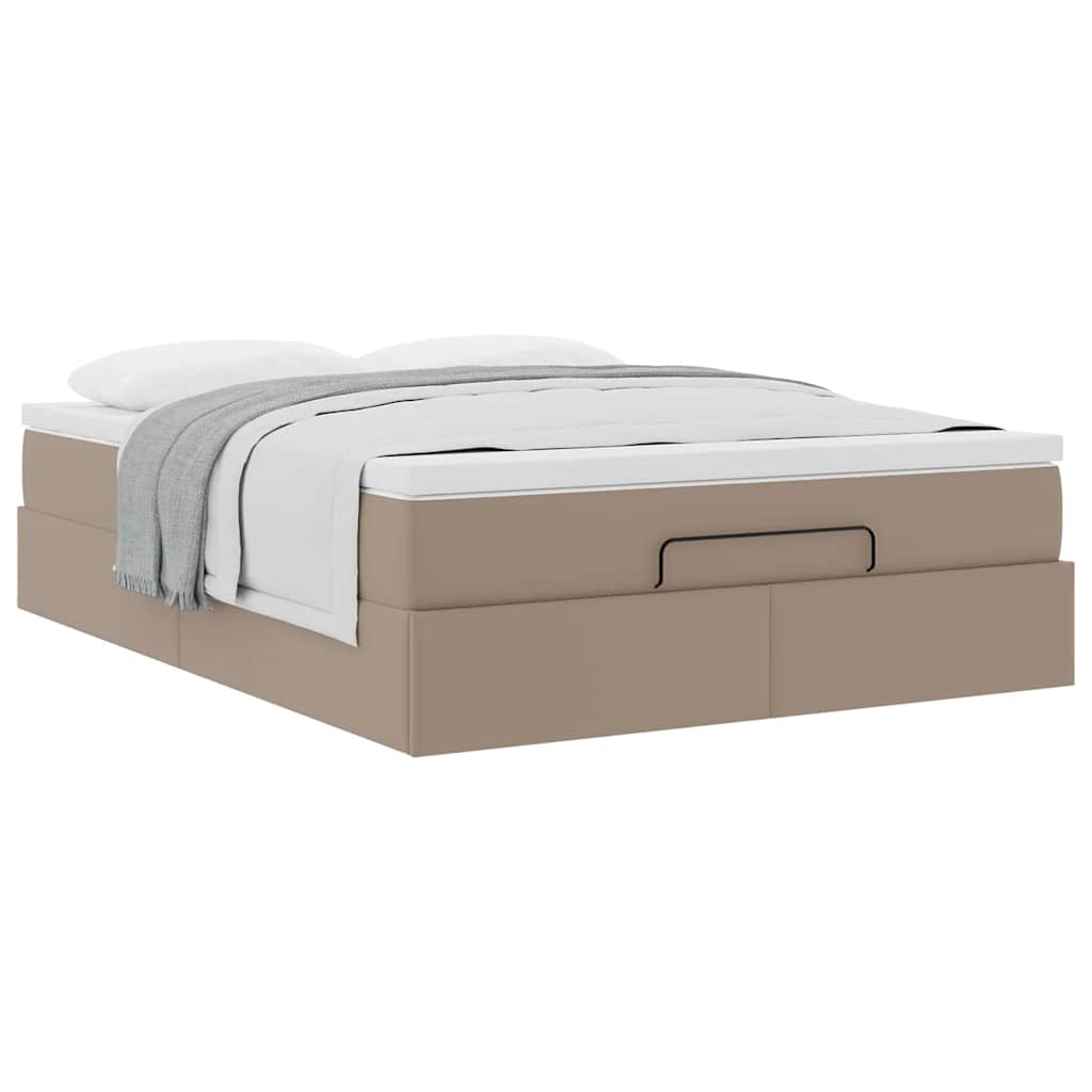 vidaXL Lit ottoman avec matelas cappuccino marron 140x190cm similicuir