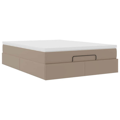 vidaXL Lit ottoman avec matelas cappuccino marron 140x190cm similicuir