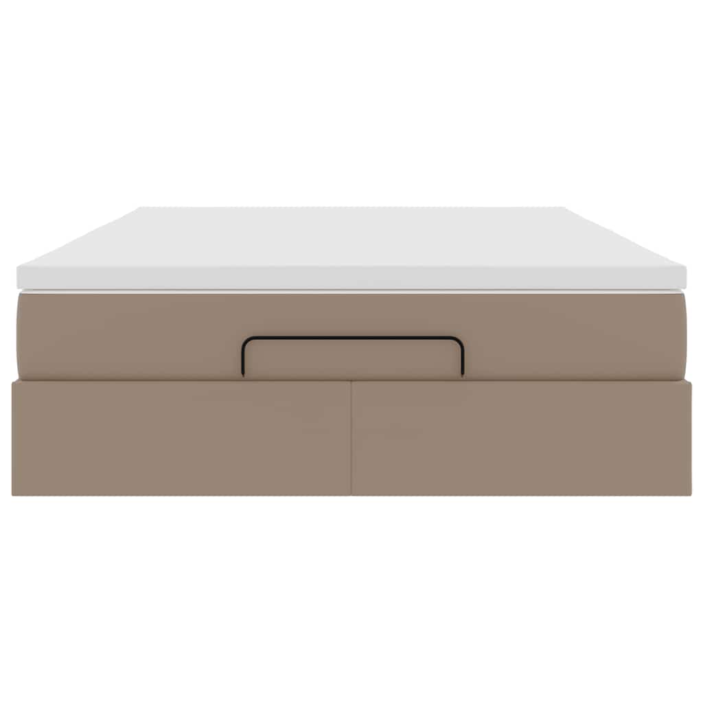 vidaXL Lit ottoman avec matelas cappuccino marron 140x190cm similicuir