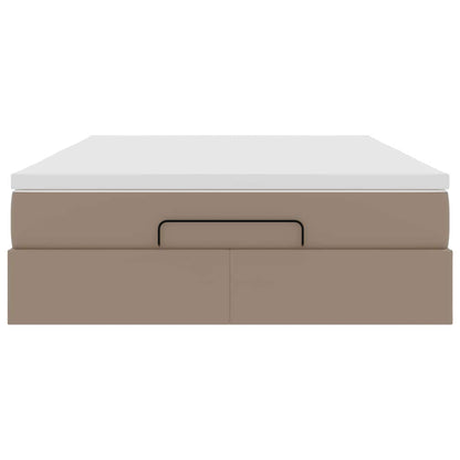 vidaXL Lit ottoman avec matelas cappuccino marron 140x190cm similicuir