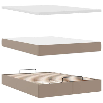 vidaXL Lit ottoman avec matelas cappuccino marron 140x190cm similicuir