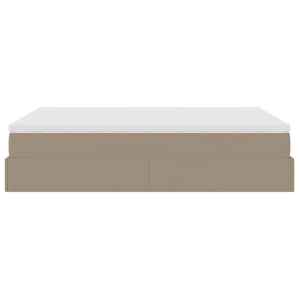 vidaXL Lit ottoman avec matelas cappuccino marron 140x190cm similicuir