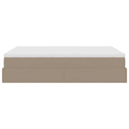 vidaXL Lit ottoman avec matelas cappuccino marron 140x190cm similicuir