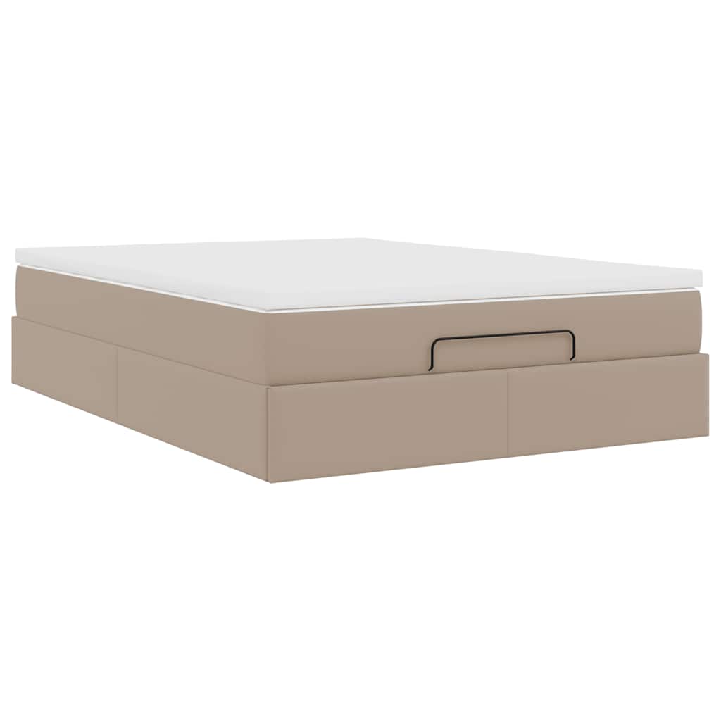 vidaXL Lit ottoman avec matelas cappuccino marron 140x190cm similicuir