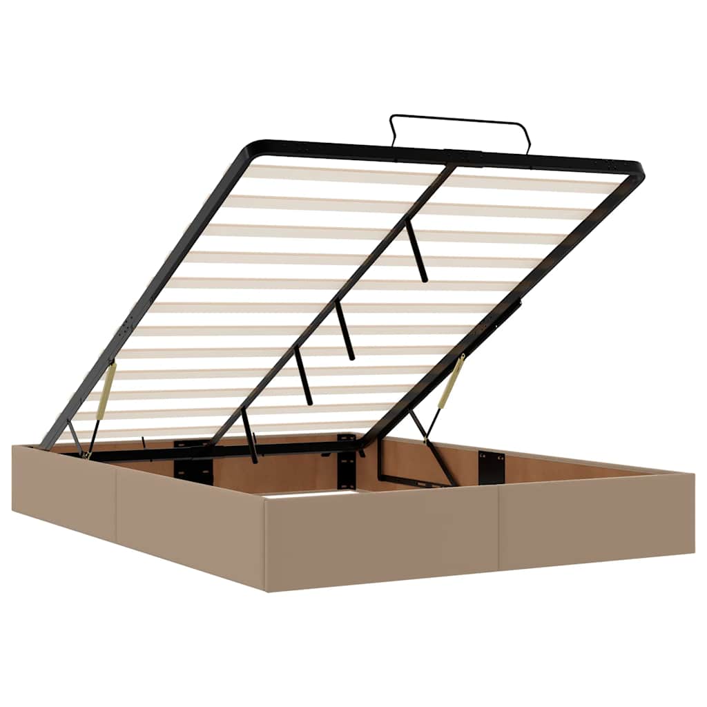 vidaXL Lit ottoman avec matelas cappuccino marron 140x190cm similicuir