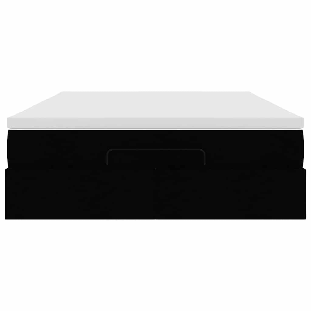 vidaXL Ottoman-Bett mit Matratze Schwarz 140x200 cm Kunstleder