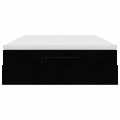 vidaXL Ottoman-Bett mit Matratze Schwarz 140x200 cm Kunstleder