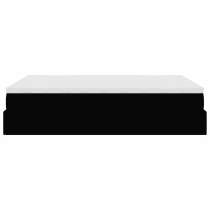 vidaXL Ottoman-Bett mit Matratze Schwarz 140x200 cm Kunstleder