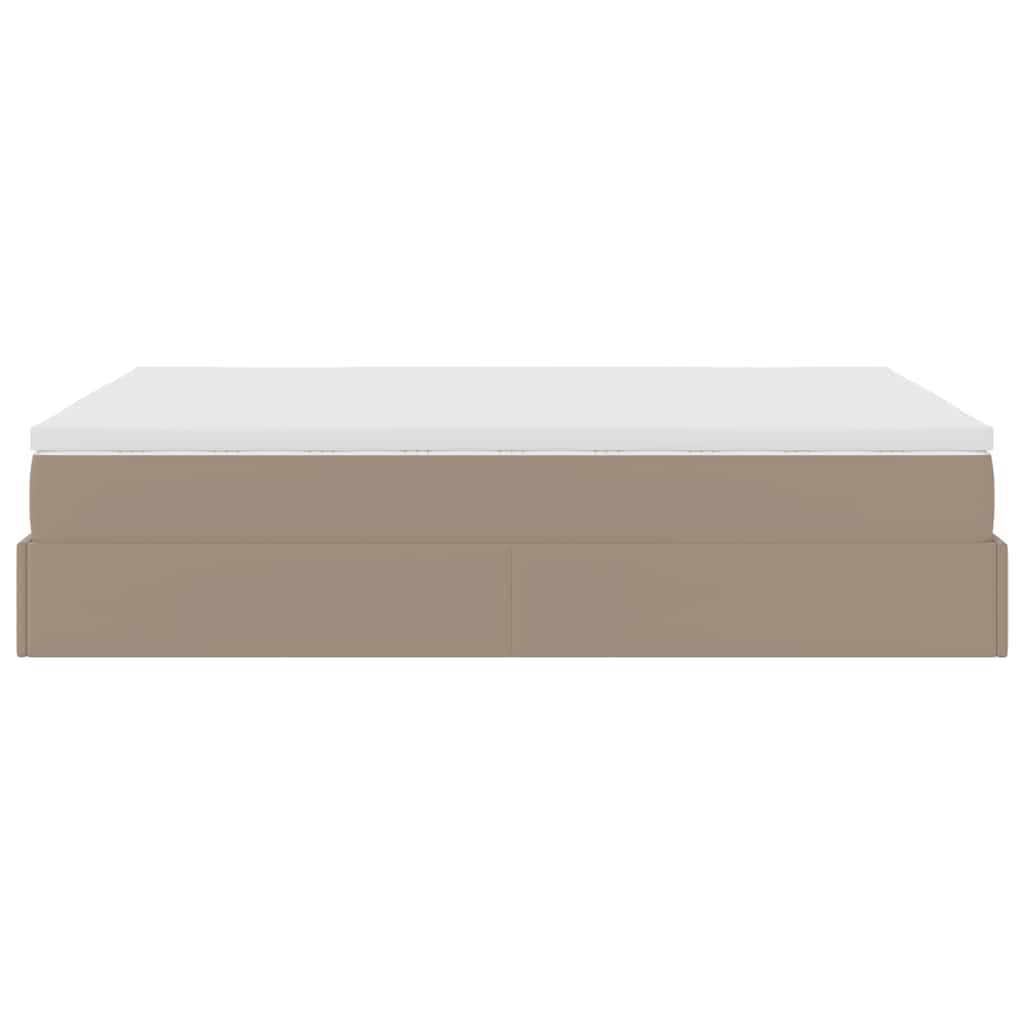 vidaXL Ottoman-Bett mit Matratze Cappuccino-Braun 140x200cm Kunstleder