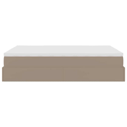 vidaXL Ottoman-Bett mit Matratze Cappuccino-Braun 140x200cm Kunstleder