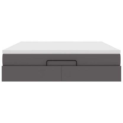 vidaXL Lit-coffre avec matelas gris 160x200 cm similicuir