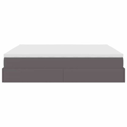 vidaXL Lit-coffre avec matelas gris 160x200 cm similicuir