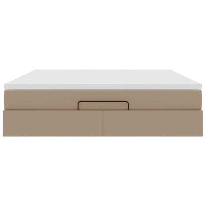 Ottoman-Bett mit Matratze Cappuccino-Braun 160x200cm Kunstleder