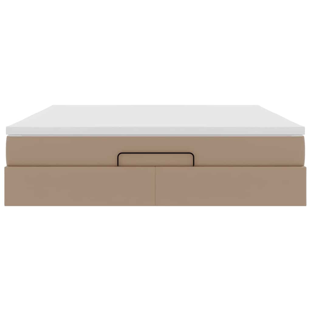 Ottoman-Bett mit Matratze Cappuccino-Braun 180x200cm Kunstleder