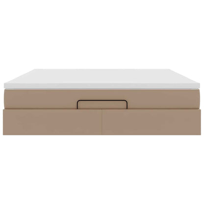 Ottoman-Bett mit Matratze Cappuccino-Braun 180x200cm Kunstleder