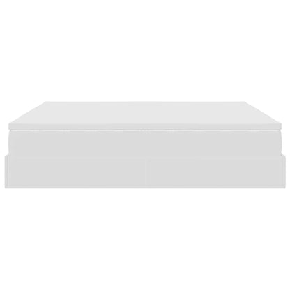vidaXL Ottoman-Bett mit Matratzen Weiß 200x200 cm Kunstleder