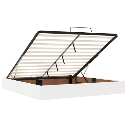 vidaXL Ottoman-Bett mit Matratzen Weiß 200x200 cm Kunstleder