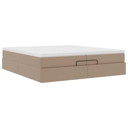 vidaXL Ottoman-Bett mit Matratzen Cappuccino 200x200cm Kunstleder