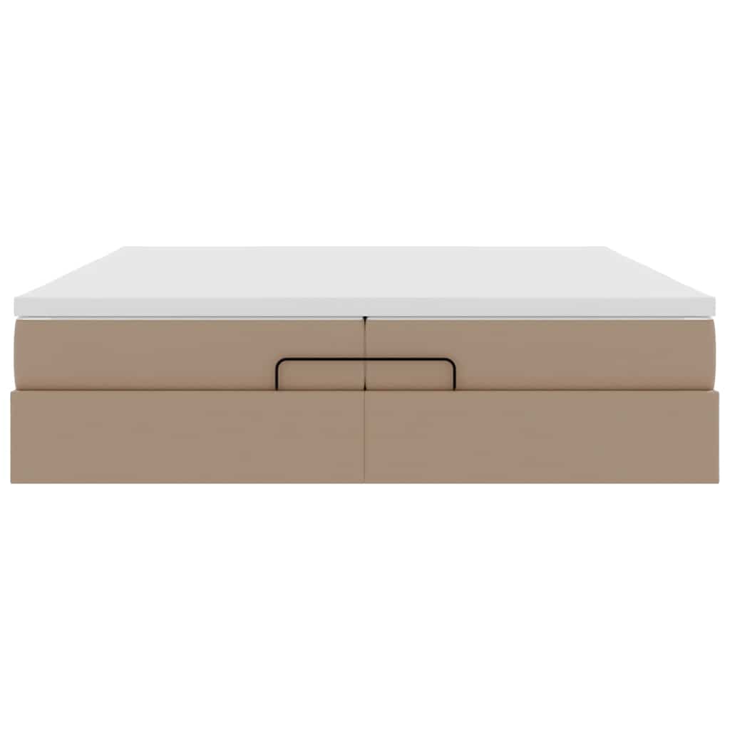 vidaXL Ottoman-Bett mit Matratzen Cappuccino 200x200cm Kunstleder