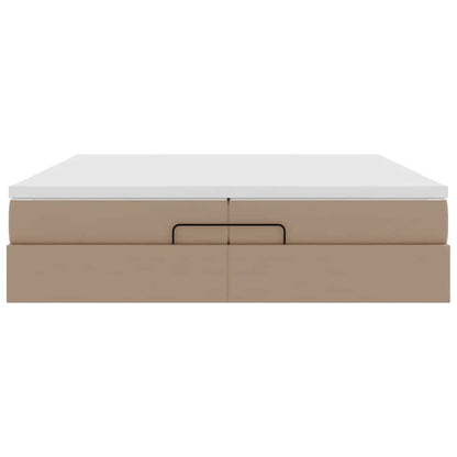vidaXL Ottoman-Bett mit Matratzen Cappuccino 200x200cm Kunstleder