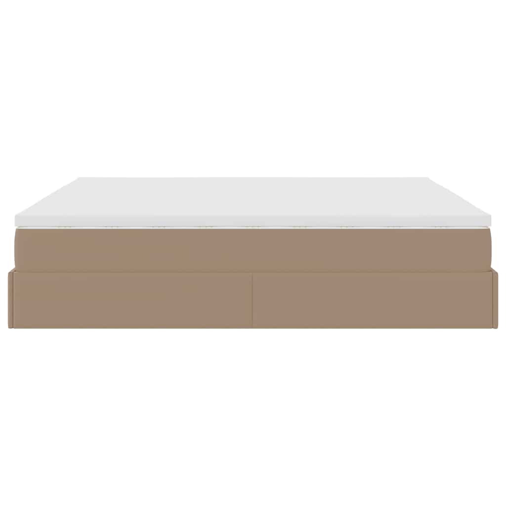 vidaXL Ottoman-Bett mit Matratzen Cappuccino 200x200cm Kunstleder