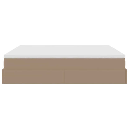 vidaXL Ottoman-Bett mit Matratzen Cappuccino 200x200cm Kunstleder