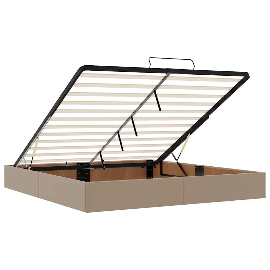 vidaXL Ottoman-Bett mit Matratzen Cappuccino 200x200cm Kunstleder