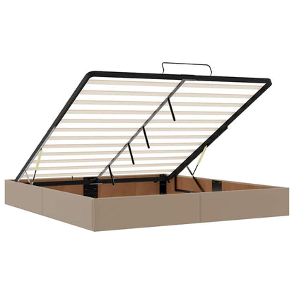 vidaXL Ottoman-Bett mit Matratzen Cappuccino 200x200cm Kunstleder