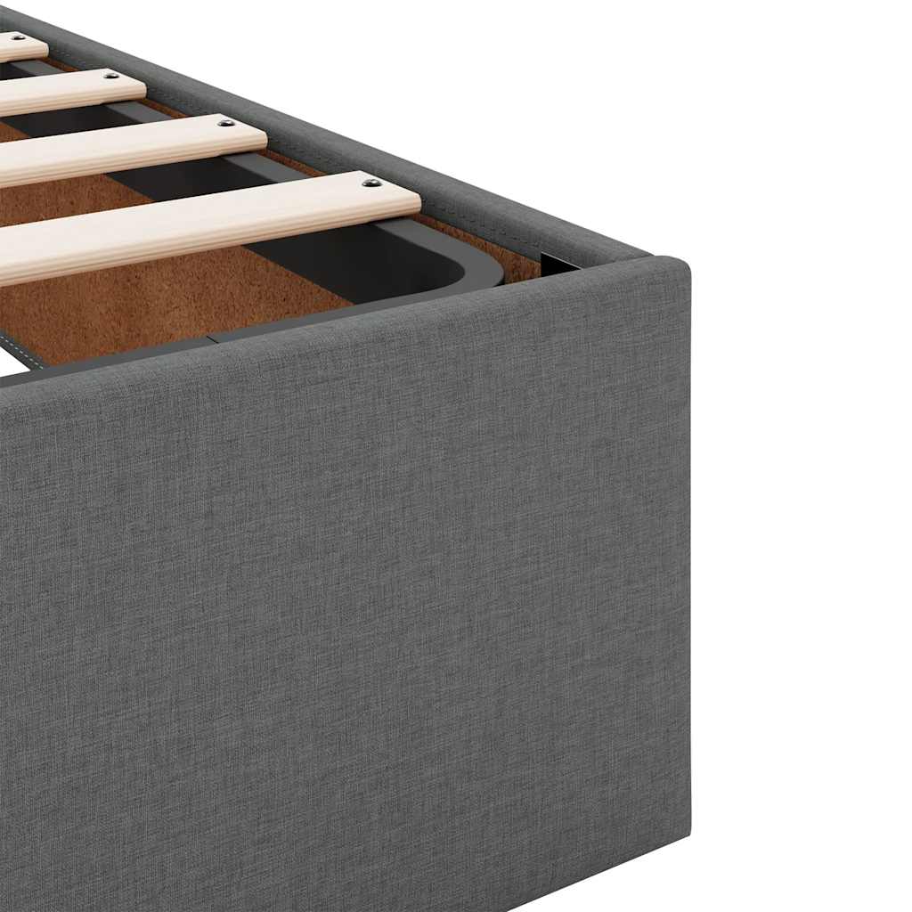 vidaXL Ottoman-Bett mit Matratze Dunkelgrau 80x200 cm Stoff