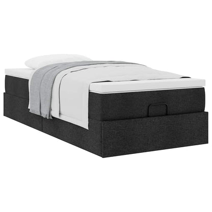 vidaXL Ottoman-Bett mit Matratze Schwarz 80x200 cm Stoff