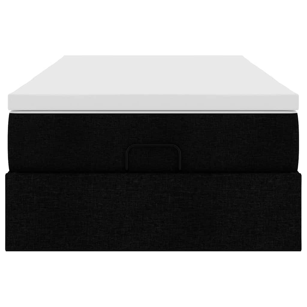 vidaXL Ottoman-Bett mit Matratze Schwarz 80x200 cm Stoff