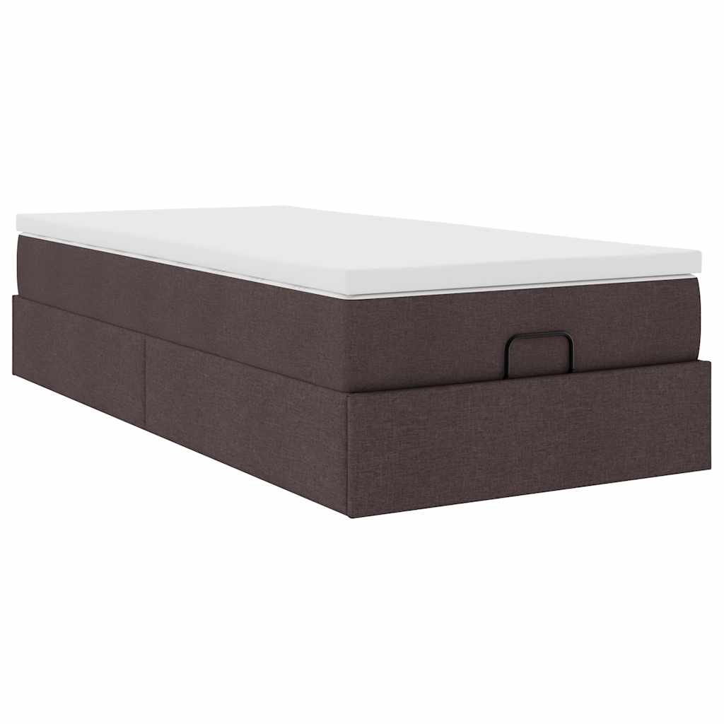 vidaXL Ottoman-Bett mit Matratze Dunkelbraun 80x200 cm Stoff