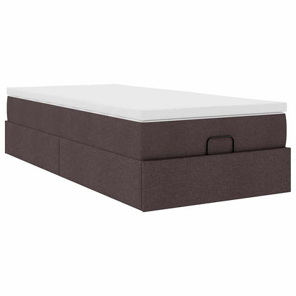 vidaXL Ottoman-Bett mit Matratze Dunkelbraun 80x200 cm Stoff