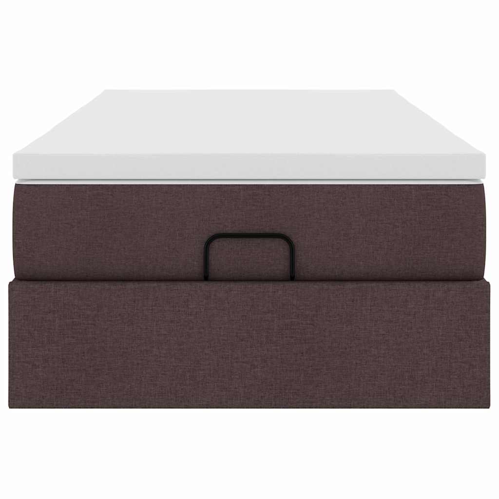 vidaXL Ottoman-Bett mit Matratze Dunkelbraun 80x200 cm Stoff