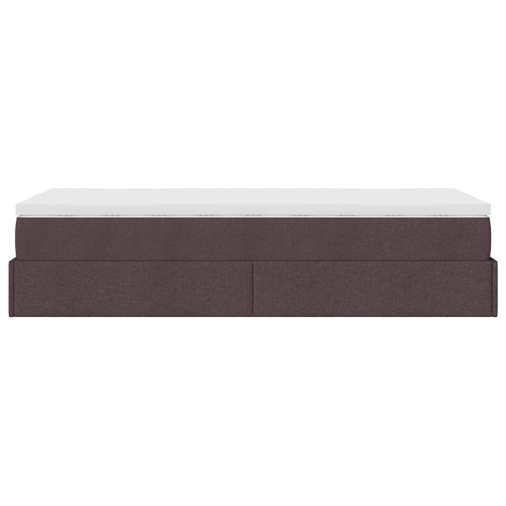 vidaXL Ottoman-Bett mit Matratze Dunkelbraun 80x200 cm Stoff