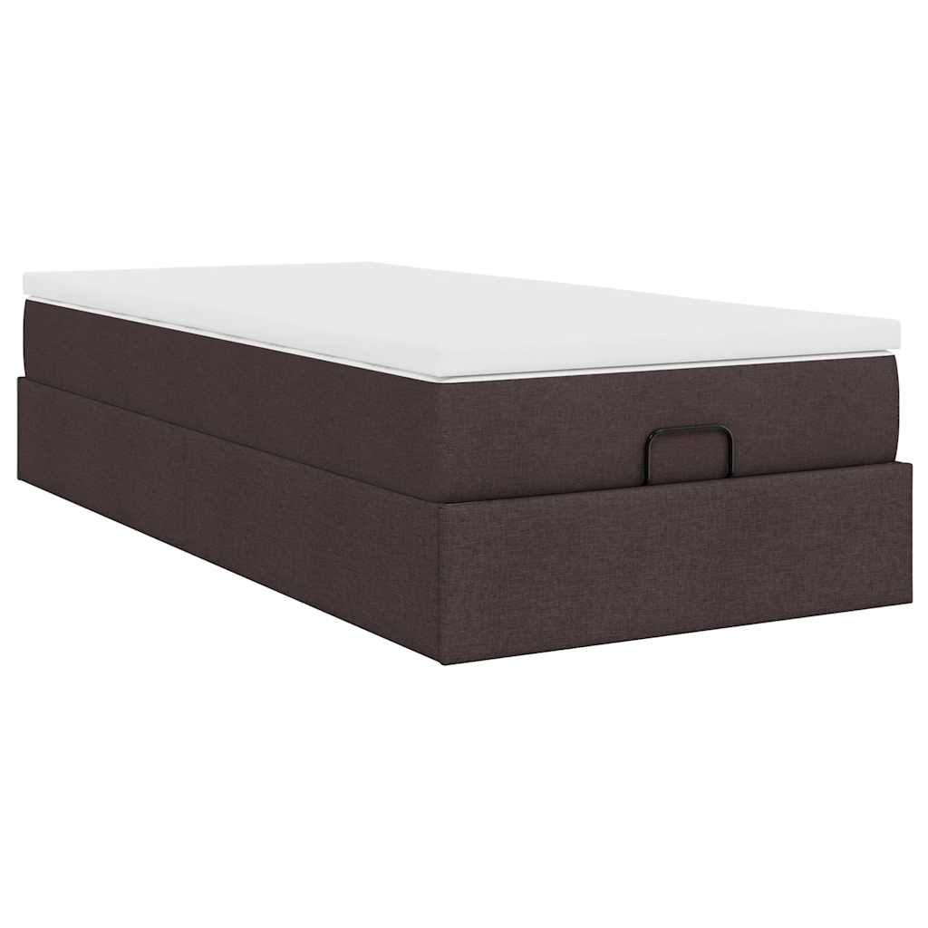 vidaXL Ottoman-Bett mit Matratze Dunkelbraun 80x200 cm Stoff
