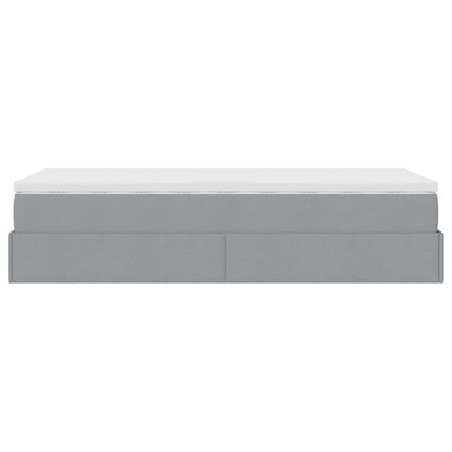 vidaXL Ottoman-Bett mit Matratze Hellgrau 90x190 cm Stoff