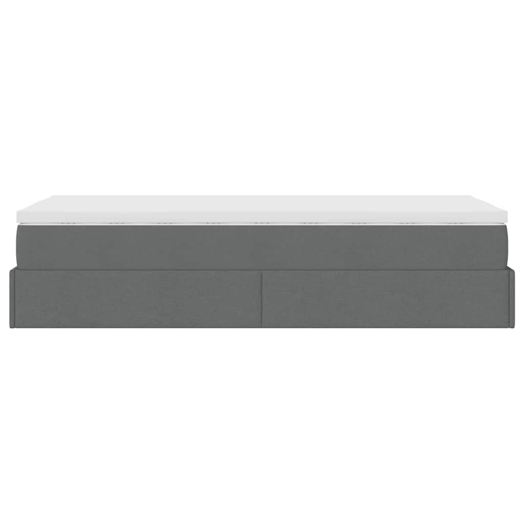 vidaXL Ottoman-Bett mit Matratze Dunkelgrau 90x190 cm Stoff