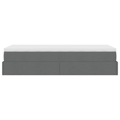 vidaXL Ottoman-Bett mit Matratze Dunkelgrau 90x190 cm Stoff